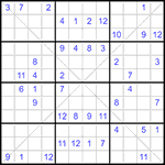 Судоку Х 12х12 #42 очень трудный