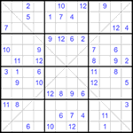 Судоку Х 12х12 #44 очень трудный