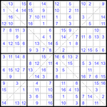 Судоку Х 16х16 #49 легкий