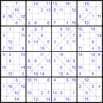 Судоку Х 16х16 #41 средний