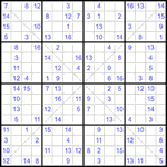 Судоку Х 16х16 #42 средний