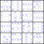 Судоку Х 16х16 #43 средний