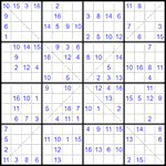 Судоку Х 16х16 #44 средний