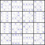 Судоку Х 16х16 #45 средний