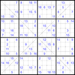 Судоку Х 16х16 #42 трудный