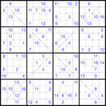 Судоку Х 16х16 #43 трудный