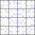 Судоку Х 16х16 #45 трудный