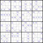 Судоку Х 16х16 #45 очень трудный