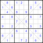 Судоку Х 9х9 342 легкий