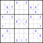 Судоку Х 9х9 #316 средний