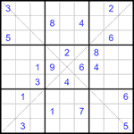 Судоку Х 9х9 #317 средний