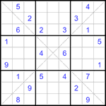 Судоку Х 9х9 #316 трудный