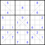 Судоку Х 9х9 #317 трудный