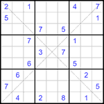 Судоку Х 9х9 #318 трудный