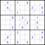 Судоку Х 9х9 #319 трудный