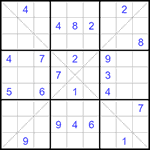 Судоку Х 9х9 #316 очень трудный