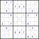 Судоку Х 9х9 #317 очень трудный