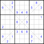 Судоку Х 9х9 #318 очень трудный