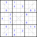 Судоку Х 9х9 #320 очень трудный