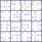 Судоку 16х16 #52 легкий