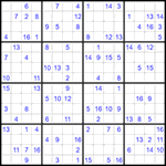 Судоку 16х16 #46 очень трудный