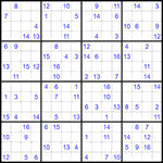 Судоку 16х16 #47 очень трудный