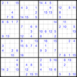 Судоку 16х16 #49 очень трудный