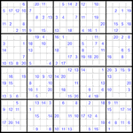 Судоку 20х20 #17 очень трудный