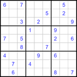 Судоку 9х9 #1291 трудный