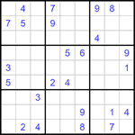 Судоку 9х9 #1293 трудный
