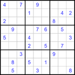 Судоку 9х9 #1294 трудный