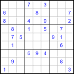 Судоку 9х9 #1297 трудный