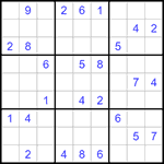 Судоку 9х9 #1298 трудный