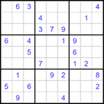 Судоку 9х9 #1304 трудный