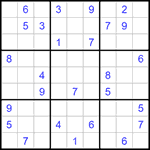 Судоку 9х9 #1307 трудный