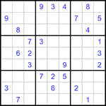 Судоку 9х9 #1310 трудный