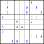 Судоку 9х9 #1326 трудный