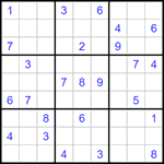 Судоку 9х9 #1335 трудный