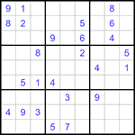 Судоку 9х9 #1339 трудный