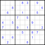 Судоку 9х9 #1343 трудный