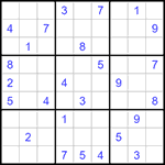 Судоку 9х9 #1344 трудный