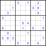 Судоку 9х9 #1349 трудный