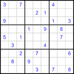 Судоку 9х9 #1351 трудный