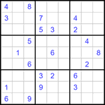 Судоку 9х9 #1380 трудный