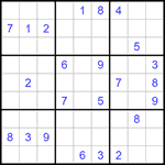 Судоку 9х9 #1383 трудный