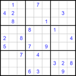 Судоку 9х9 #1387 трудный