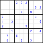 Судоку 9х9 #1392 трудный