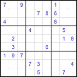 Судоку 9х9 #1393 трудный
