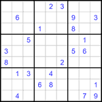 Судоку 9х9 #1408 трудный