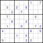 Судоку 9х9 #1410 трудный